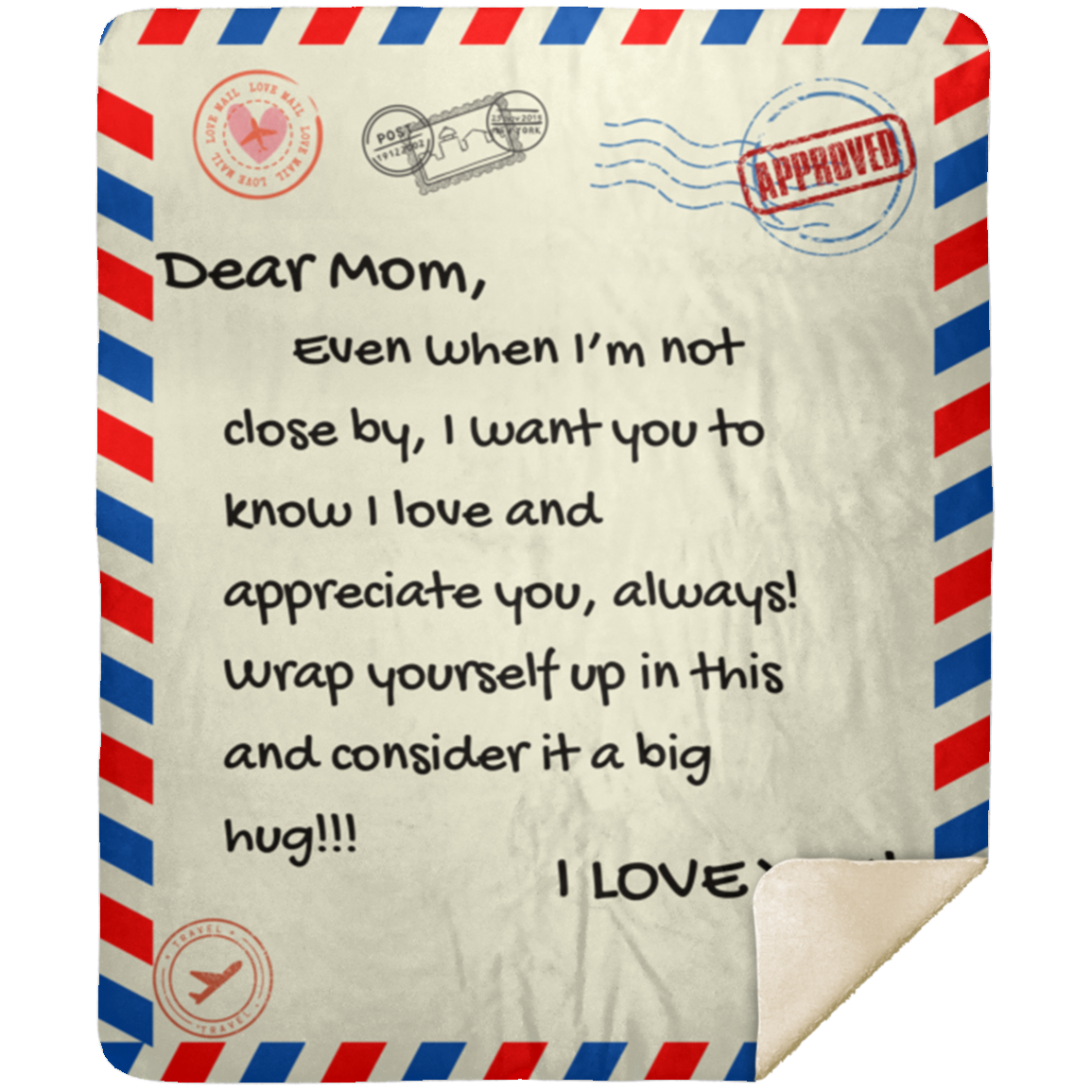 Dear Mom- Postal office Blanket 50x60