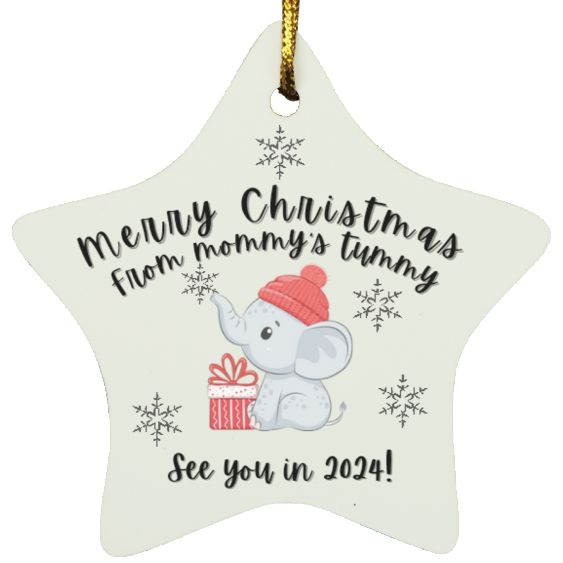 Merry Christmas from mommy's tummy-Star Ornament