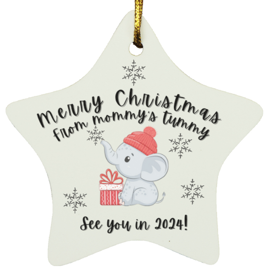 Merry Christmas from mommy's tummy-Star Ornament