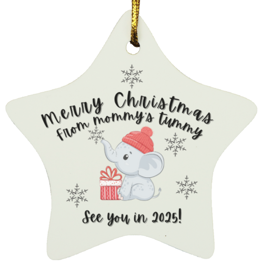 Merry Christmas from mommy's tummy-Star Ornament