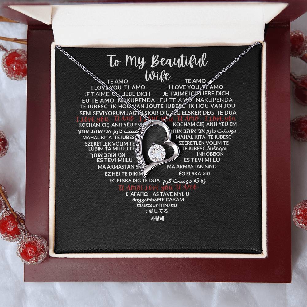 To My Beautiful Wife - Forever Love Necklace