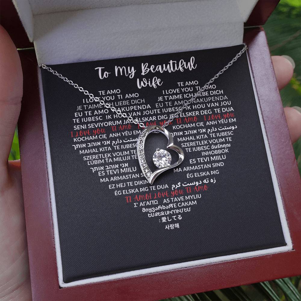 To My Beautiful Wife - Forever Love Necklace