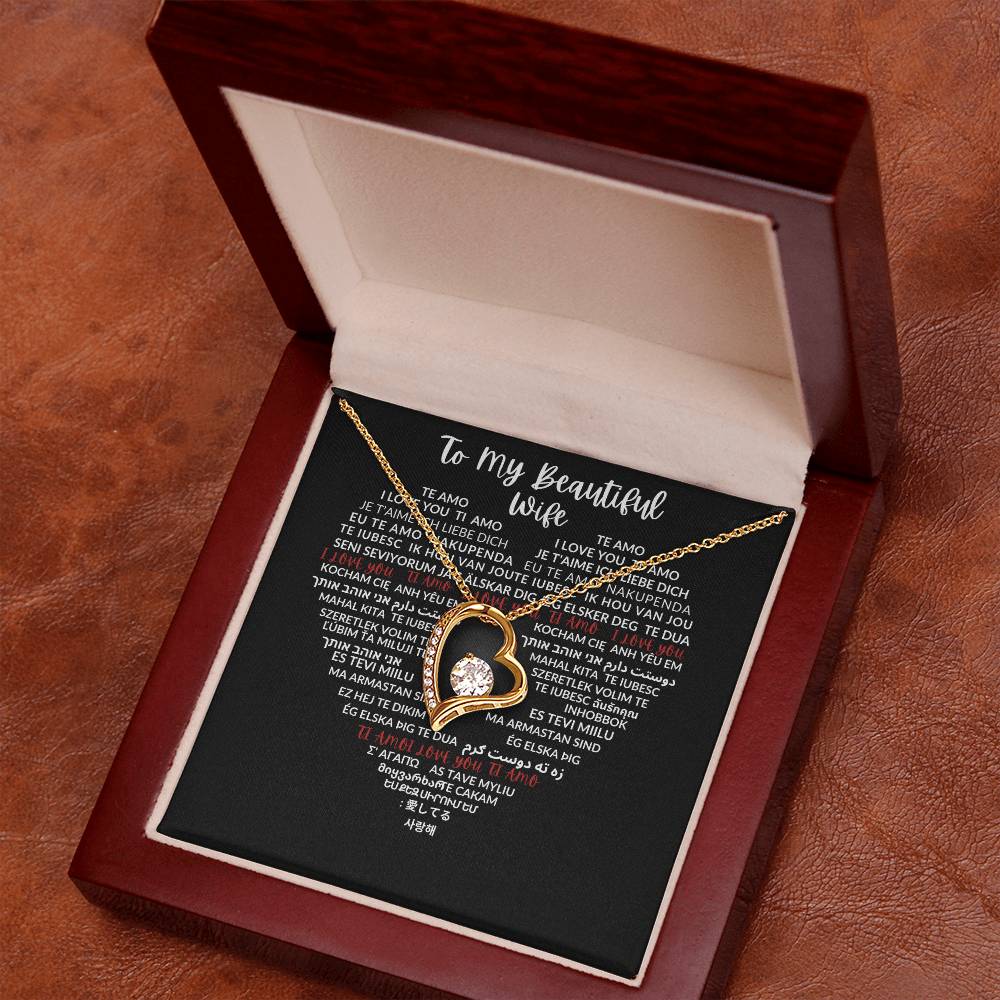 To My Beautiful Wife - Forever Love Necklace