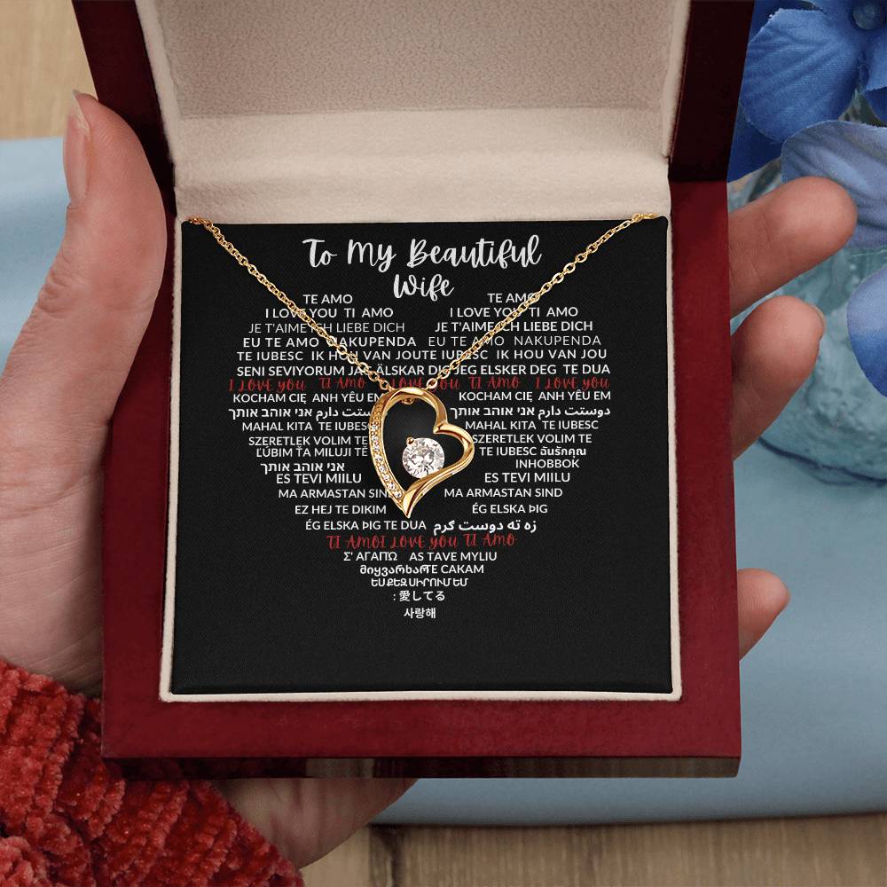 To My Beautiful Wife - Forever Love Necklace