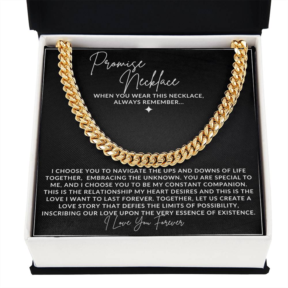 Promise necklace - Cuban Link Chain