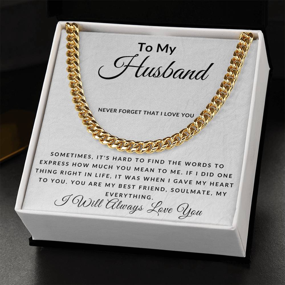 To My Husband - Cuban chain link necklace