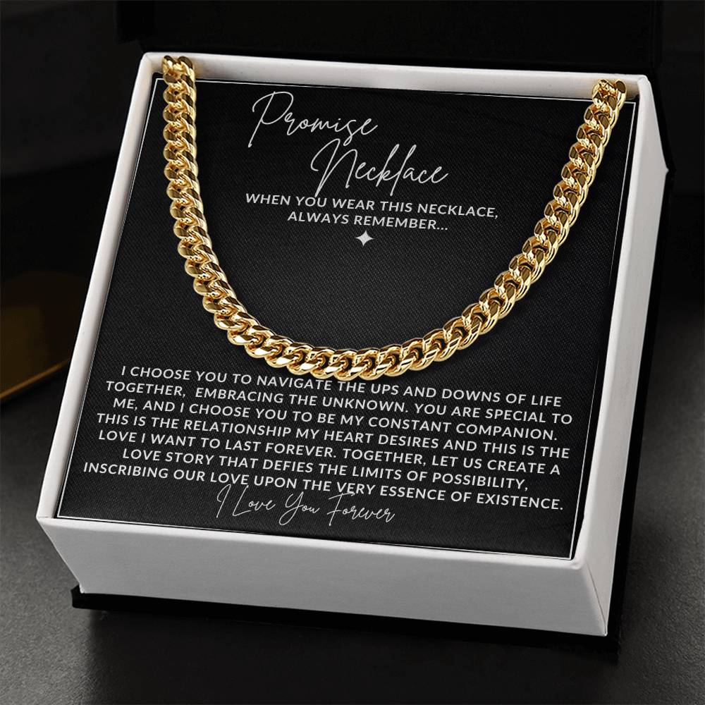 Promise necklace - Cuban Link Chain