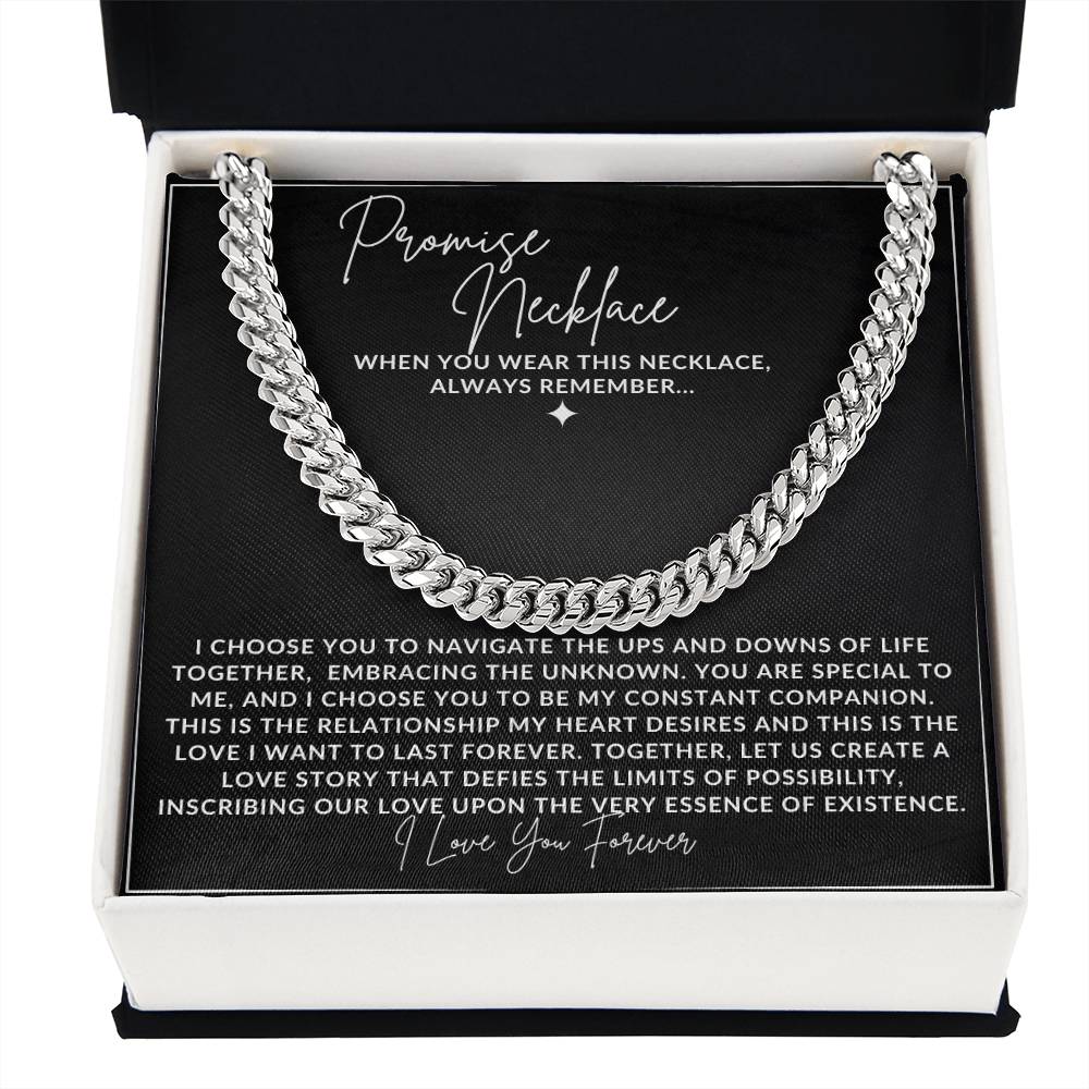 Promise necklace - Cuban Link Chain