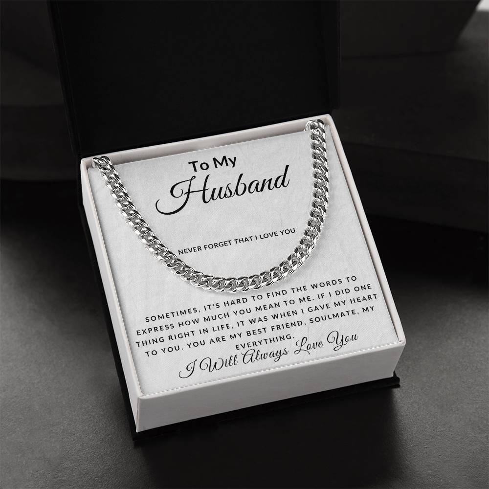 To My Husband - Cuban chain link necklace