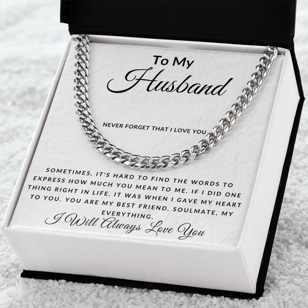 To My Husband - Cuban chain link necklace