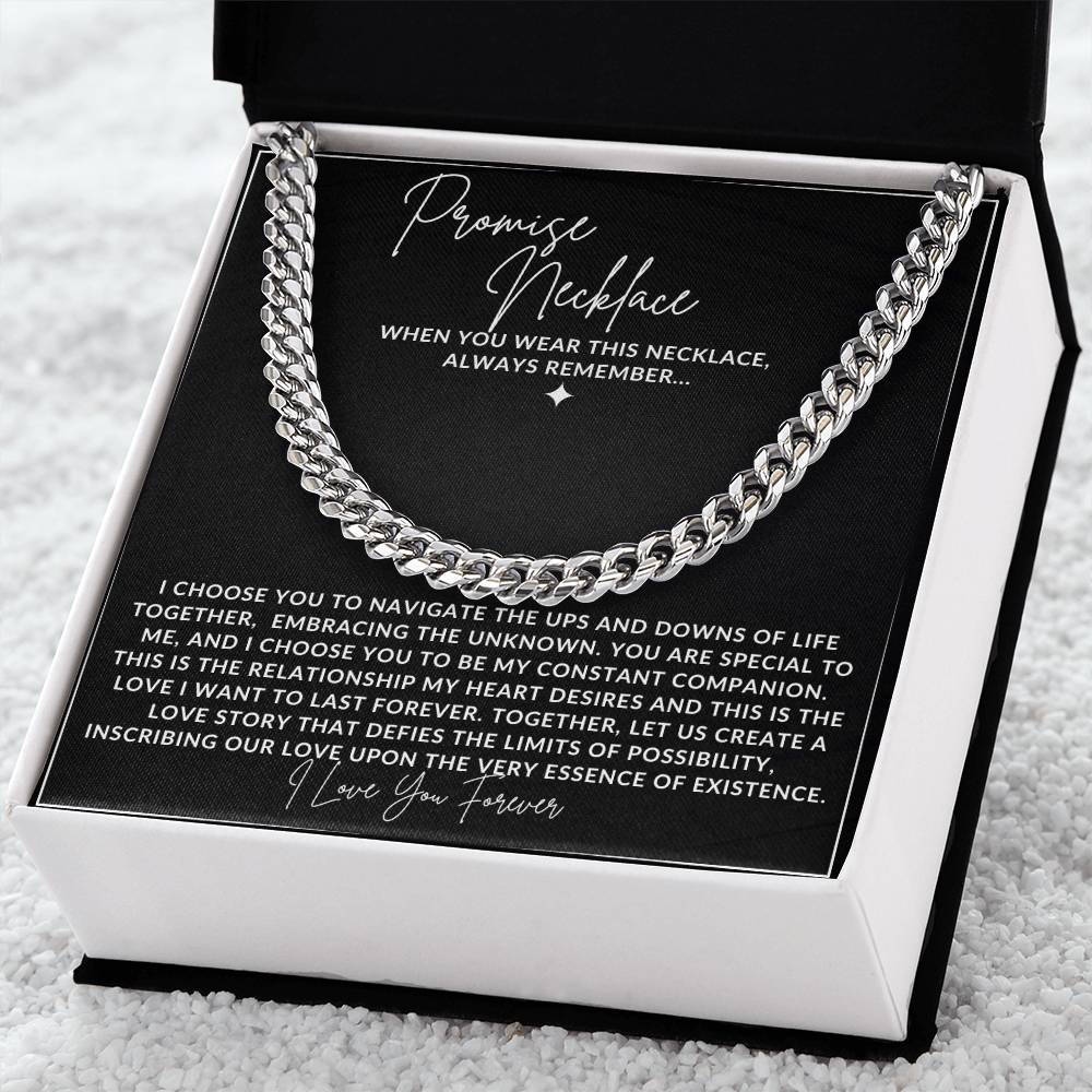 Promise necklace - Cuban Link Chain