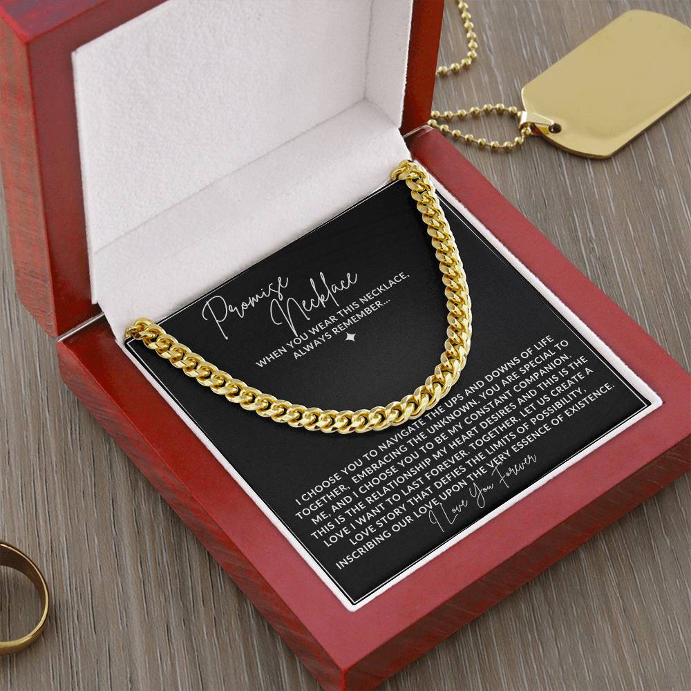 Promise necklace - Cuban Link Chain