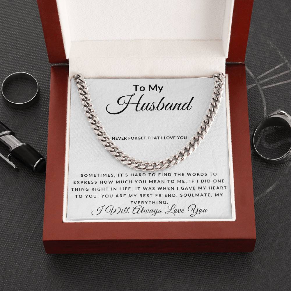 To My Husband - Cuban chain link necklace