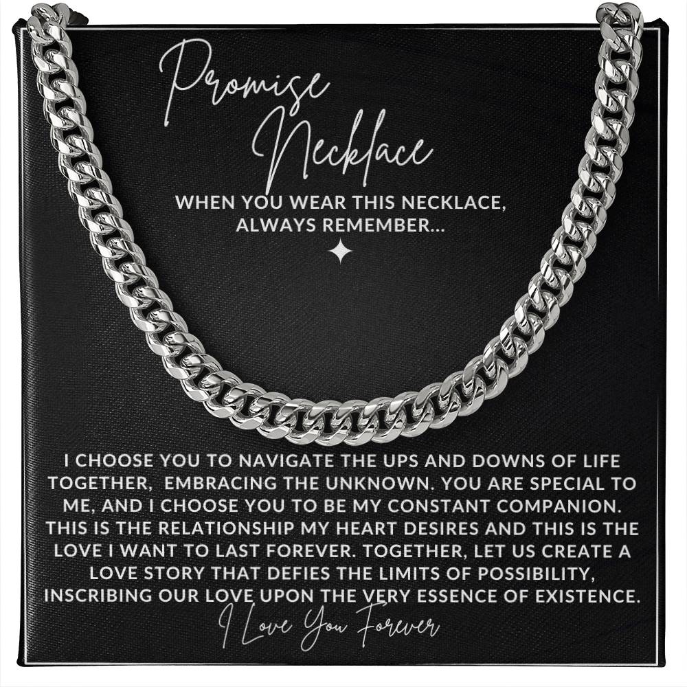 Promise necklace - Cuban Link Chain