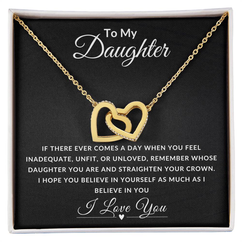 To My Daughter - Interlocking Hearts Necklace