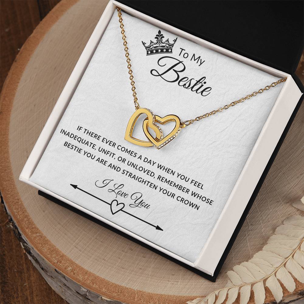 To My Best Friend - Interlocking Hearts necklace