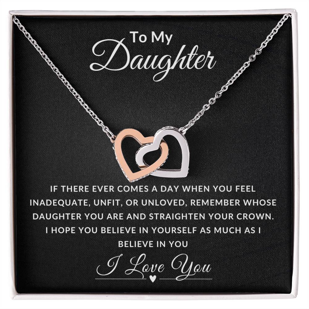 To My Daughter - Interlocking Hearts Necklace