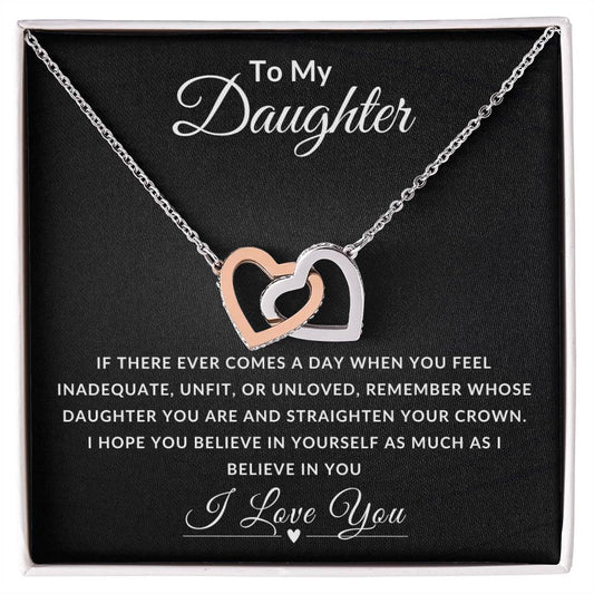 To My Daughter - Interlocking Hearts Necklace