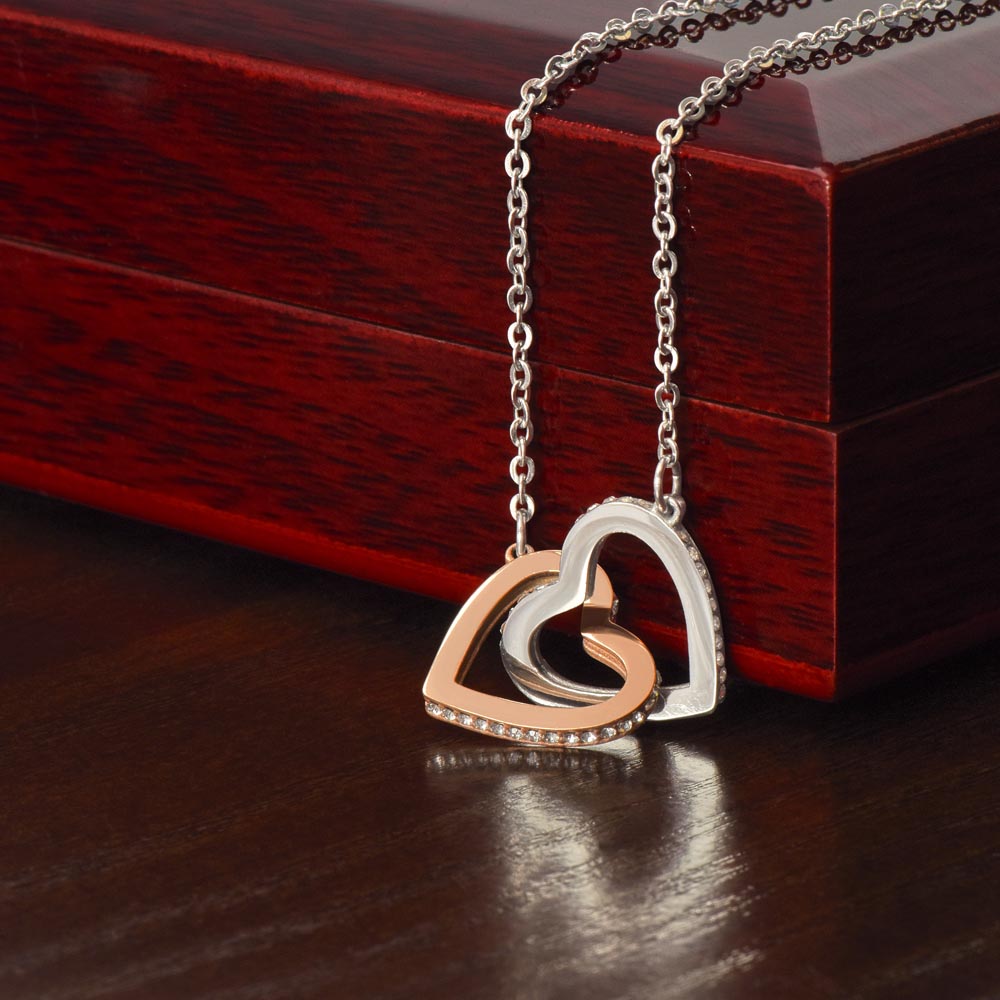 To My Beautiful Wife - Interlocking Hearts Necklace