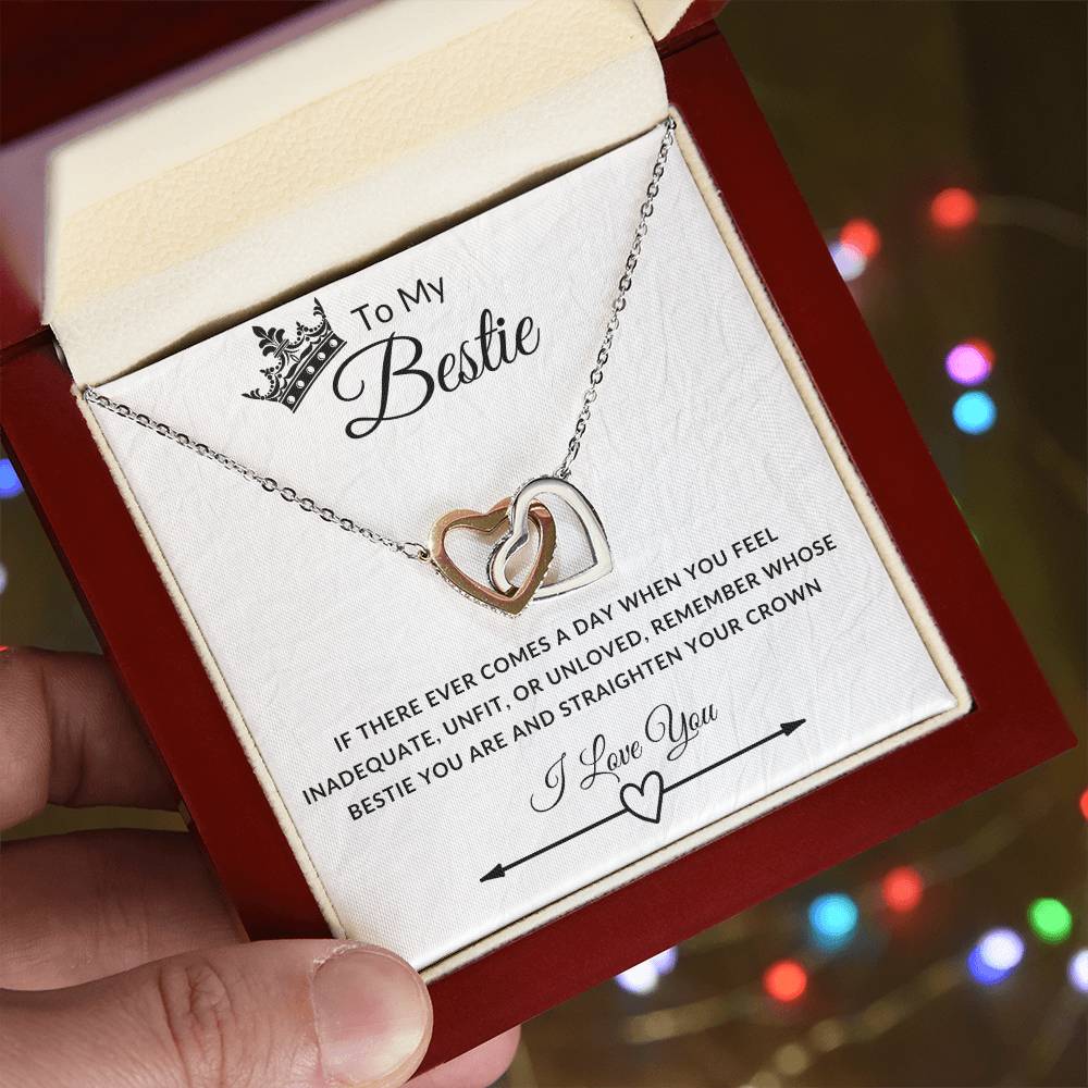 To My Best Friend - Interlocking Hearts necklace