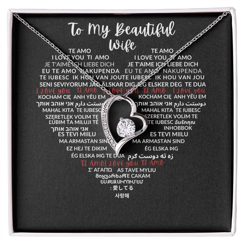 To My Beautiful Wife - Forever Love Necklace