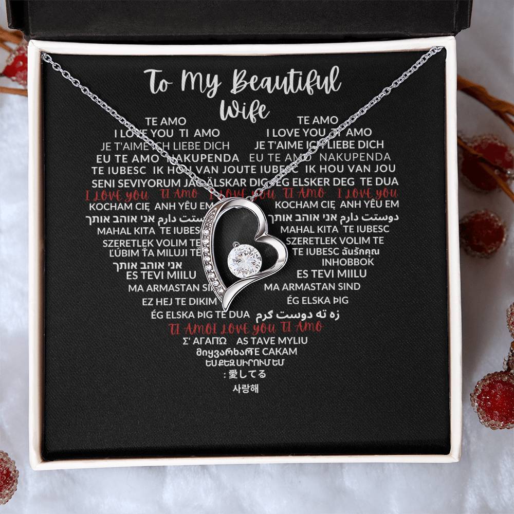 To My Beautiful Wife - Forever Love Necklace