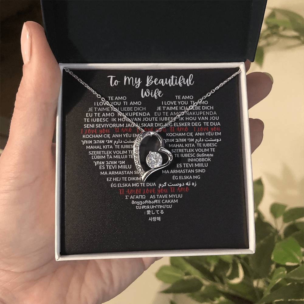 To My Beautiful Wife - Forever Love Necklace