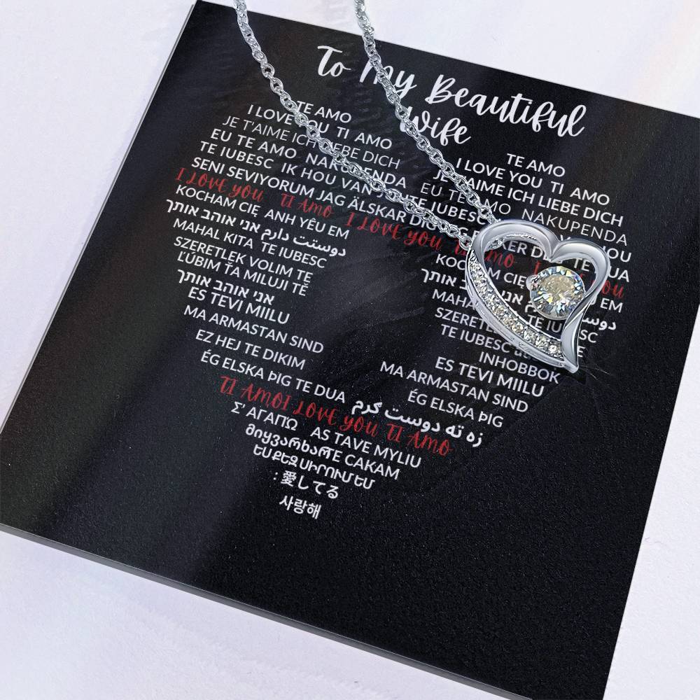 To My Beautiful Wife - Forever Love Necklace