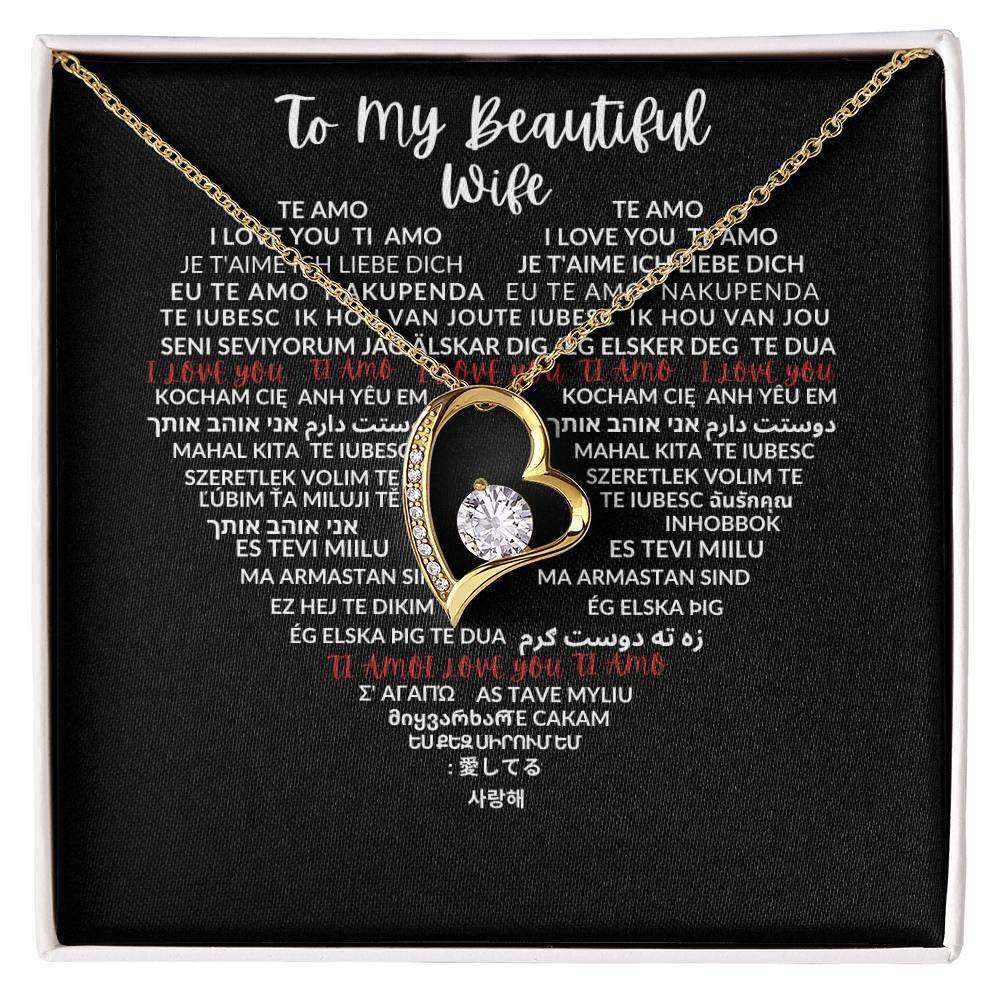 To My Beautiful Wife - Forever Love Necklace