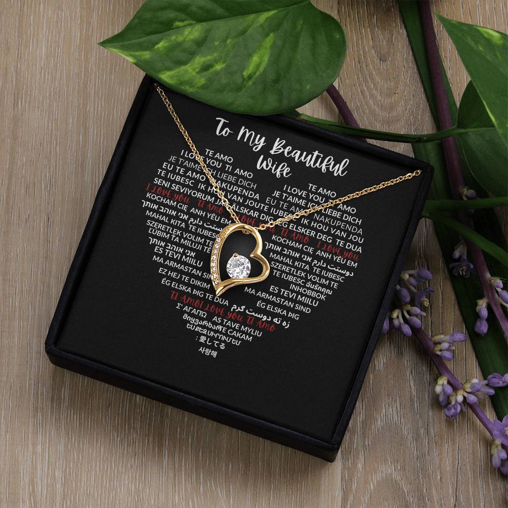 To My Beautiful Wife - Forever Love Necklace