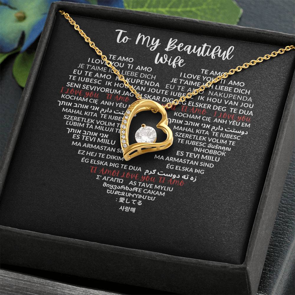 To My Beautiful Wife - Forever Love Necklace